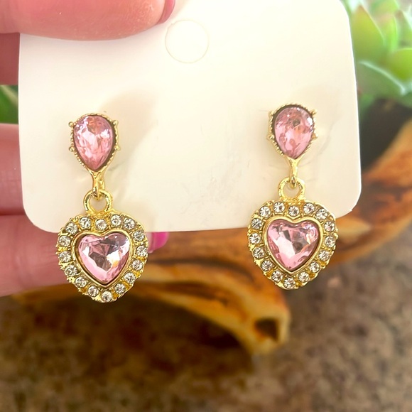 Coming soon! Cubic Zirconia Heart Earrings - Picture 7 of 7